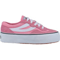 Superga 3041 Revolley Colorblock Platform Leder Damen Sneakers In Pink/Weiß