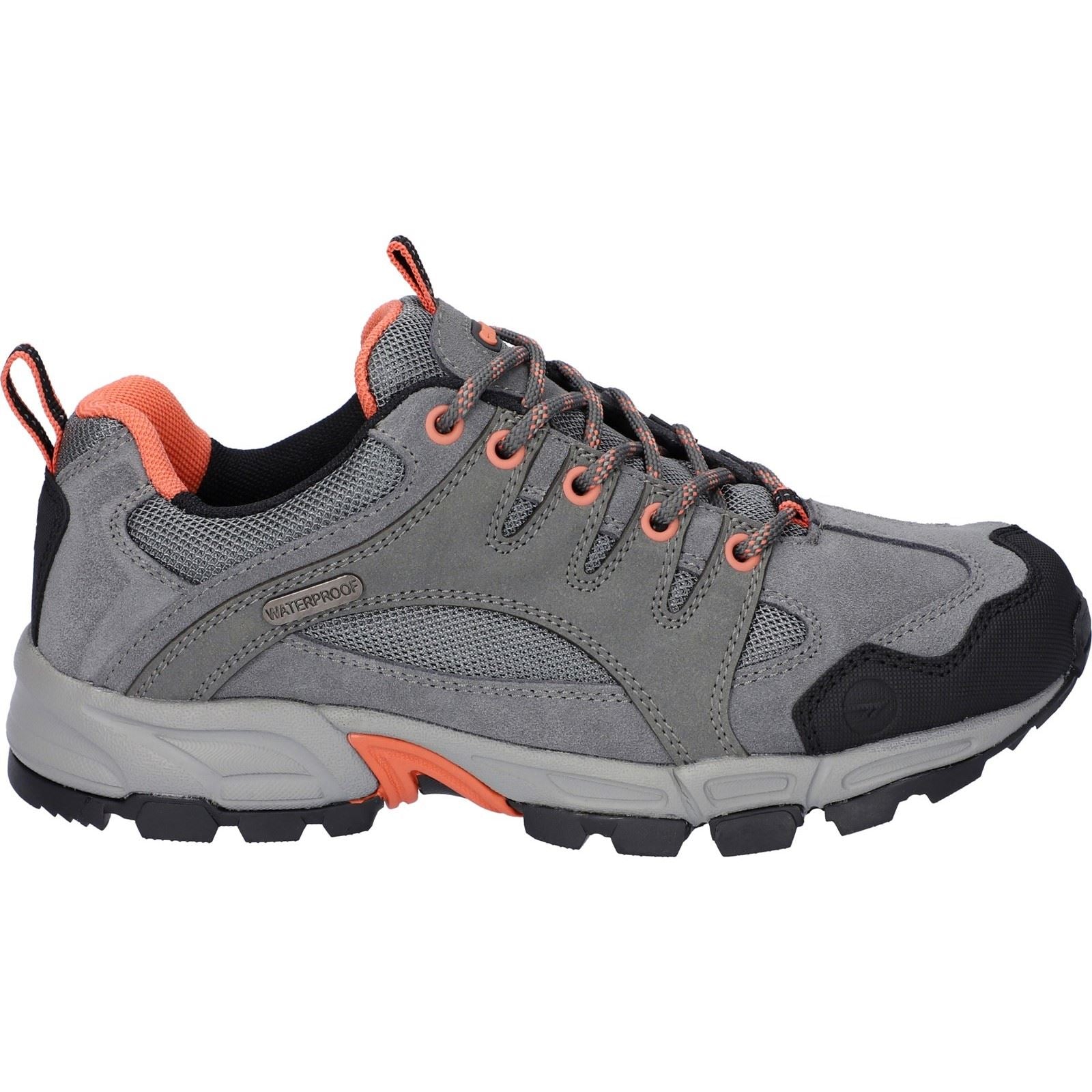 Hi-Tec Auckland Lite Leder Damen Wanderstiefel In Stahl/Koralle/Cool Grey