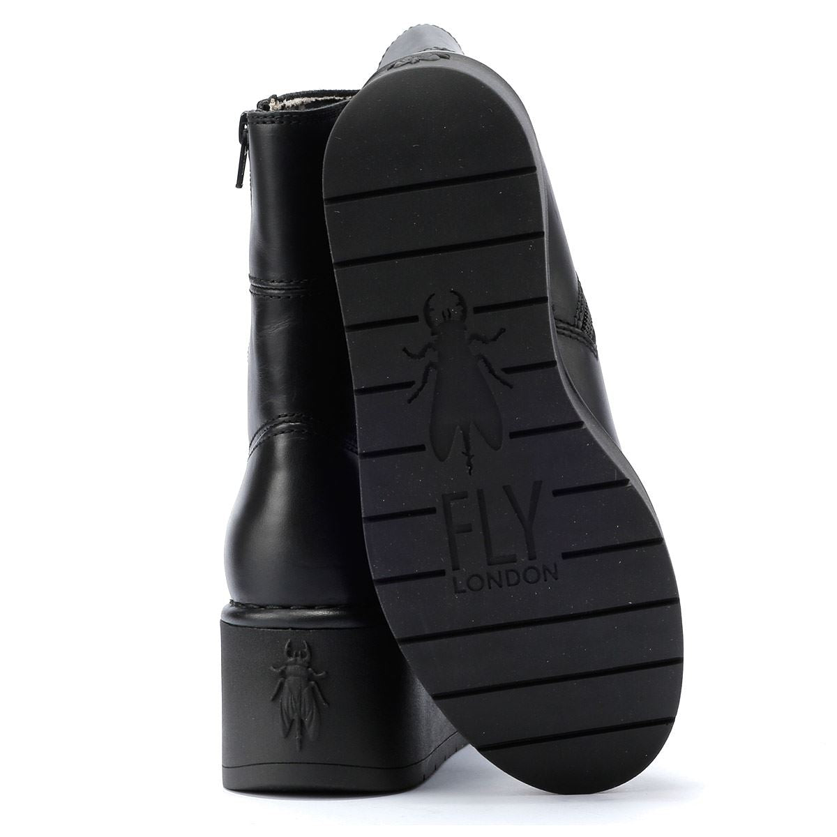 Fly London Hann Leder Damen Schwarze Farbe Stiefel