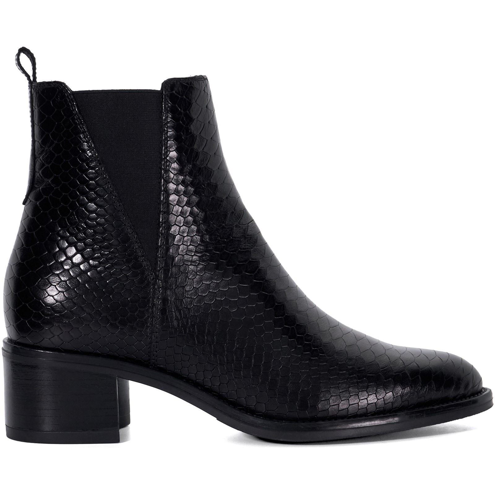 Dune Pouring Leder Damen Schwarze Stiefel
