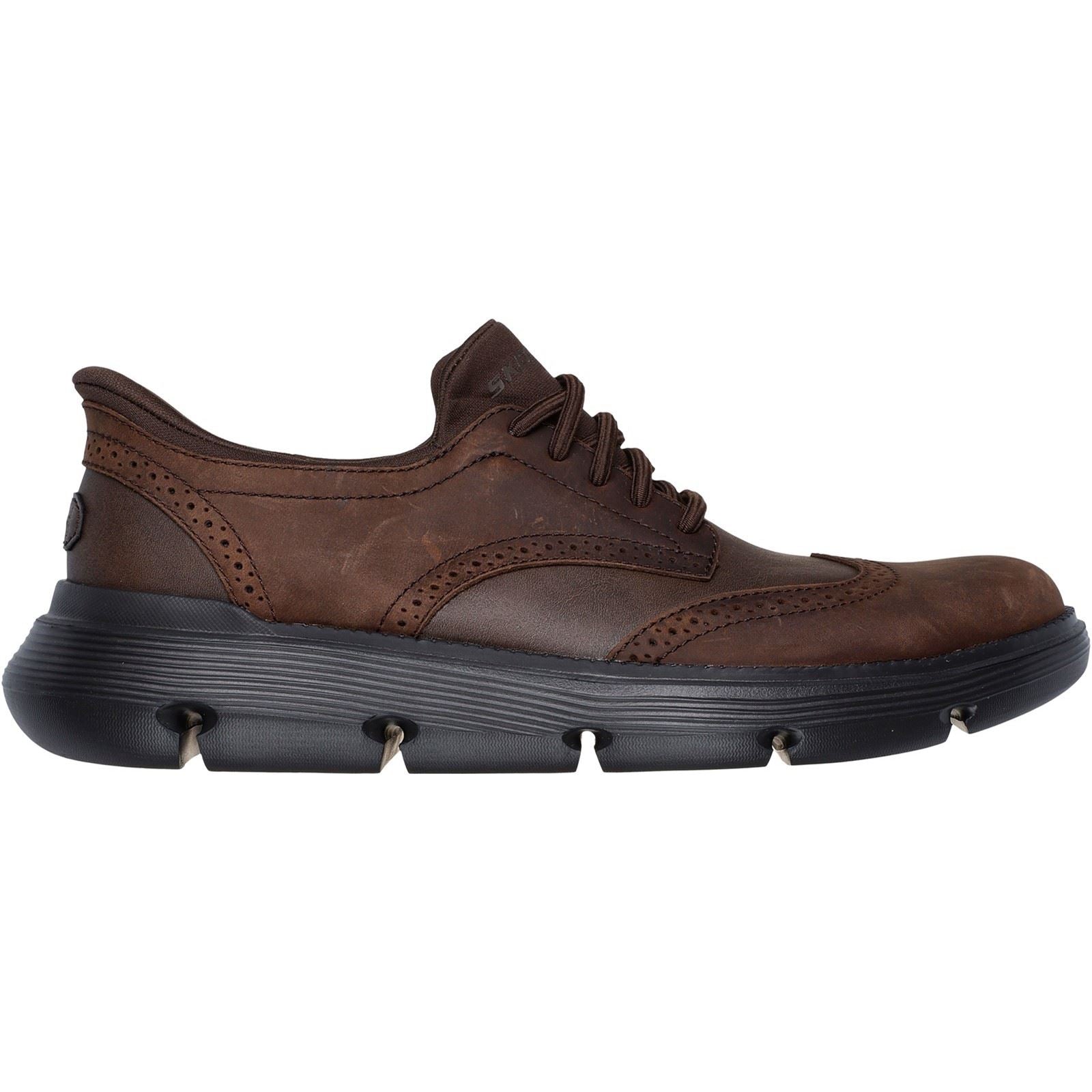 Skechers Garza Sully Herren Lederschuhe In Kakao Zum Schnüren