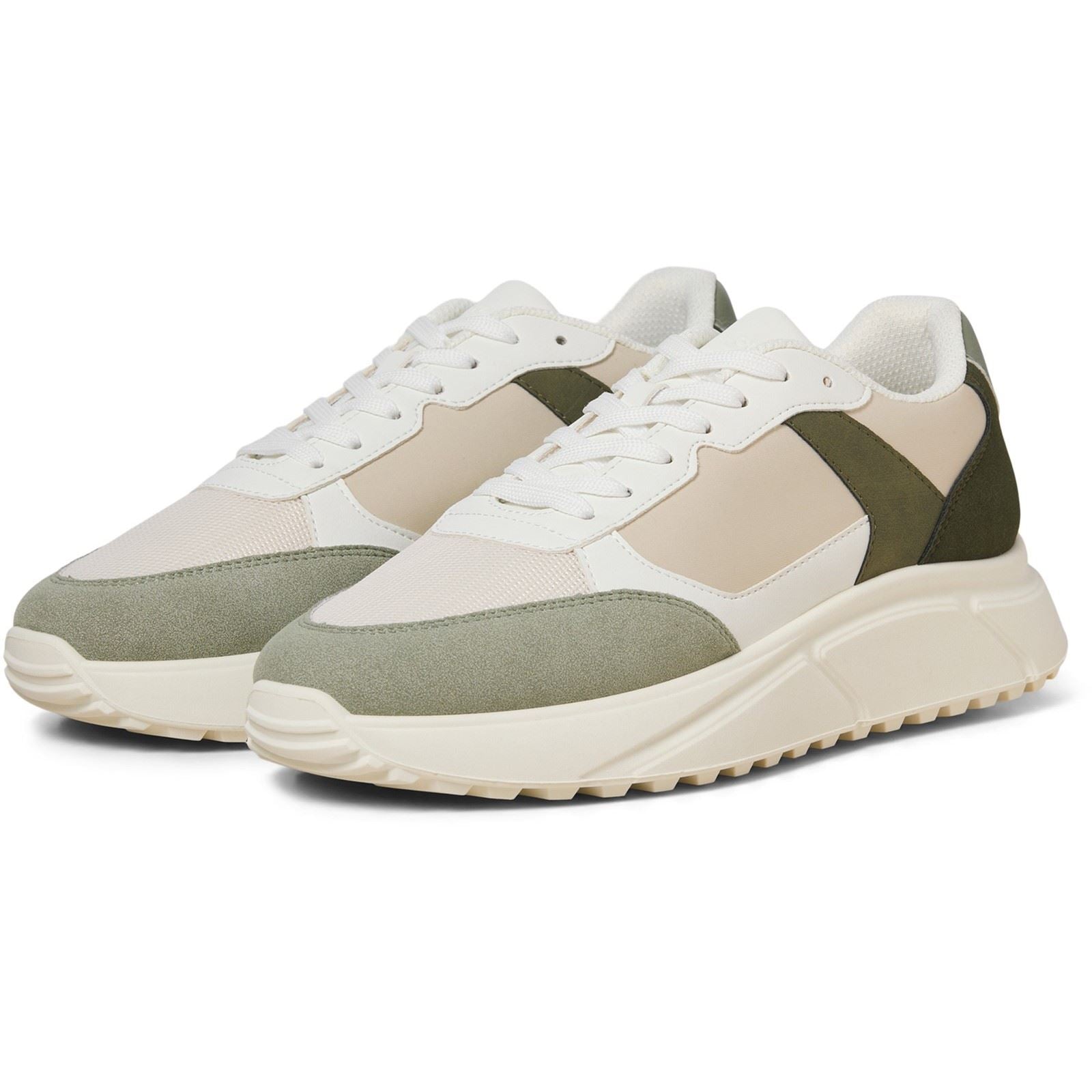 Jack & Jones Aspire Runner Polyurethan Herren Sneakers In Weiß Seagrass / Bronzegrün