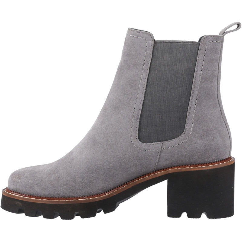 Hush Puppies Gaia Damen Chelsea Stiefeletten aus grauem Leder mit Absatz