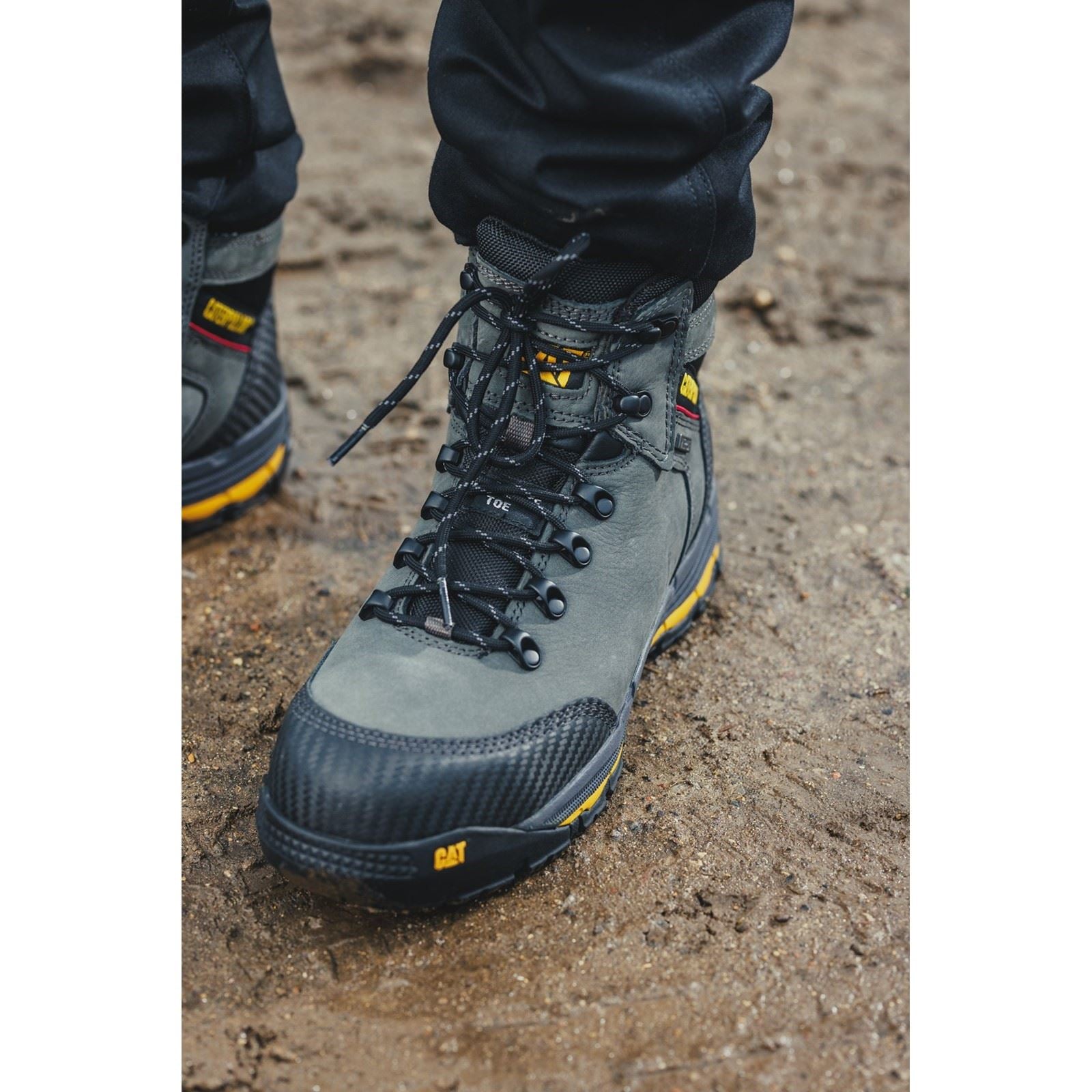 Caterpillar Munising Leder Dunkler Schatten Sicherheitsstiefel