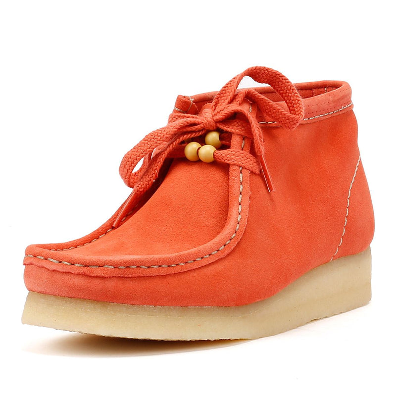 Clarks Originals Wallabee Wildleder Damen Stiefel In Orange