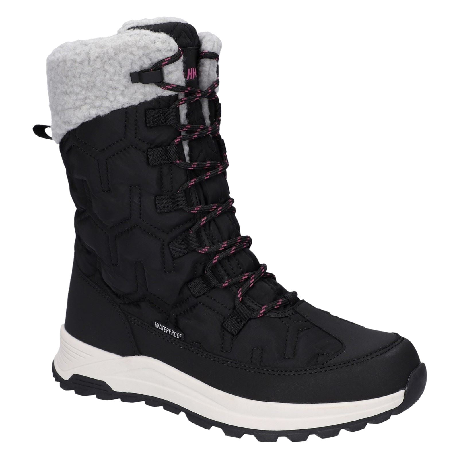 Hi-Tec Sophia Nylon Damen Winter Stiefeletten in Jet Black/Festival Fuchsia