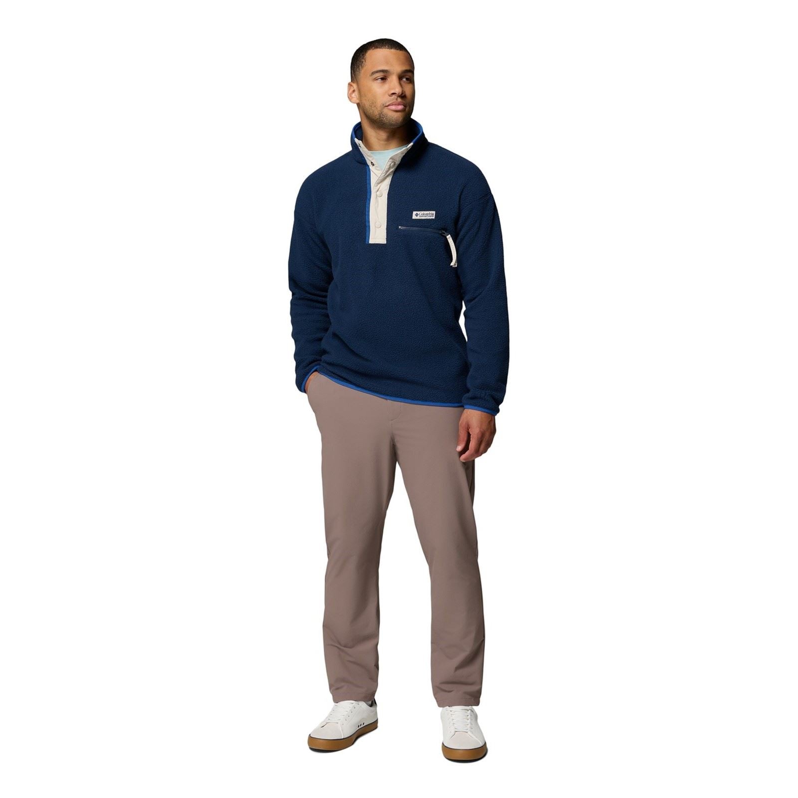 Columbia Helvetia II Half Snap Herren Blaue Fleecejacke