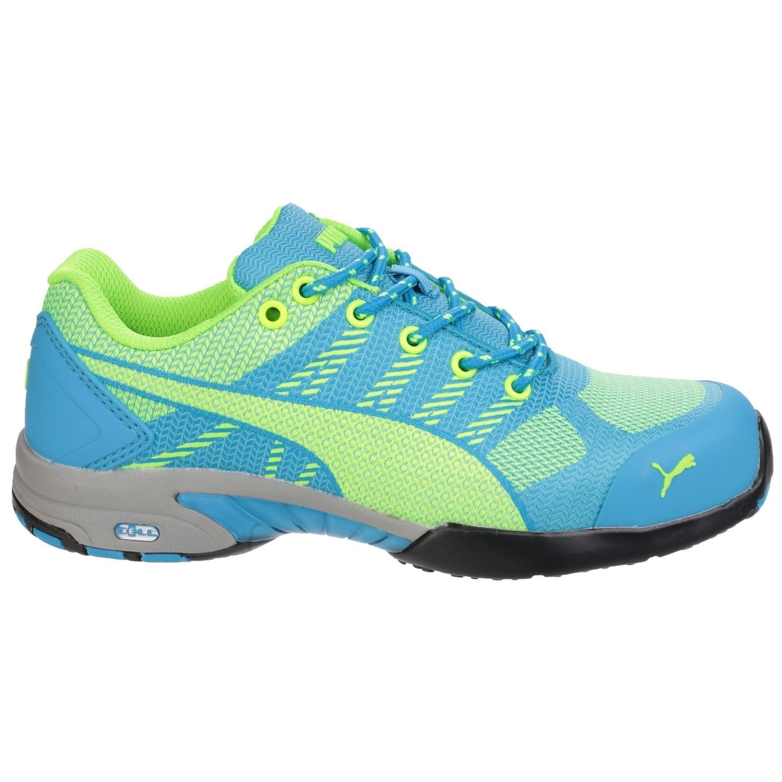 Puma Safety Celerity Knit Textile Damen Blaue Sicherheits-Sneaker