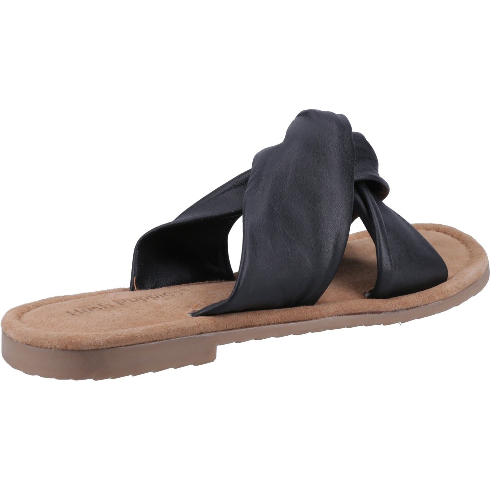 Hush Puppies Amy Wide Fit Damen Sandalen Aus Schwarzem Leder