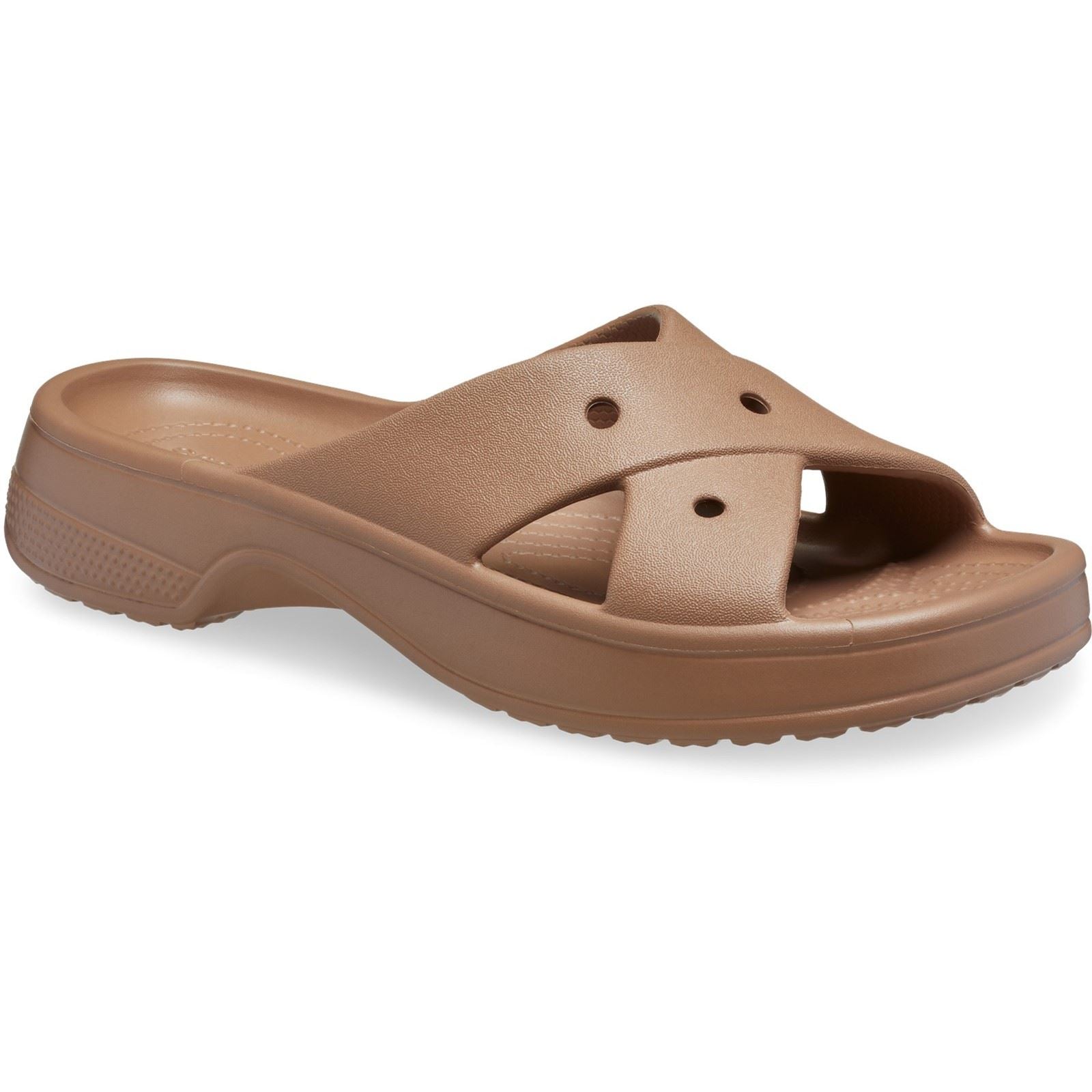 Crocs Classic Cross Strap Thermoplastische Damenmilchschokoladensandalen