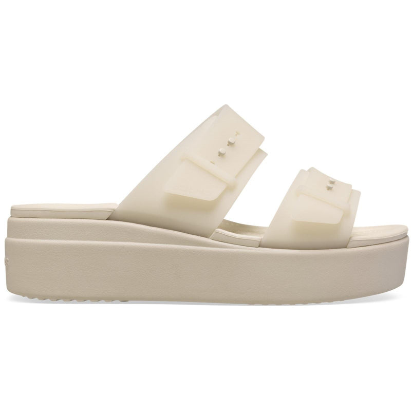 Crocs Brooklyn Buckle Low Wedge Damen Sandstein Sandalen