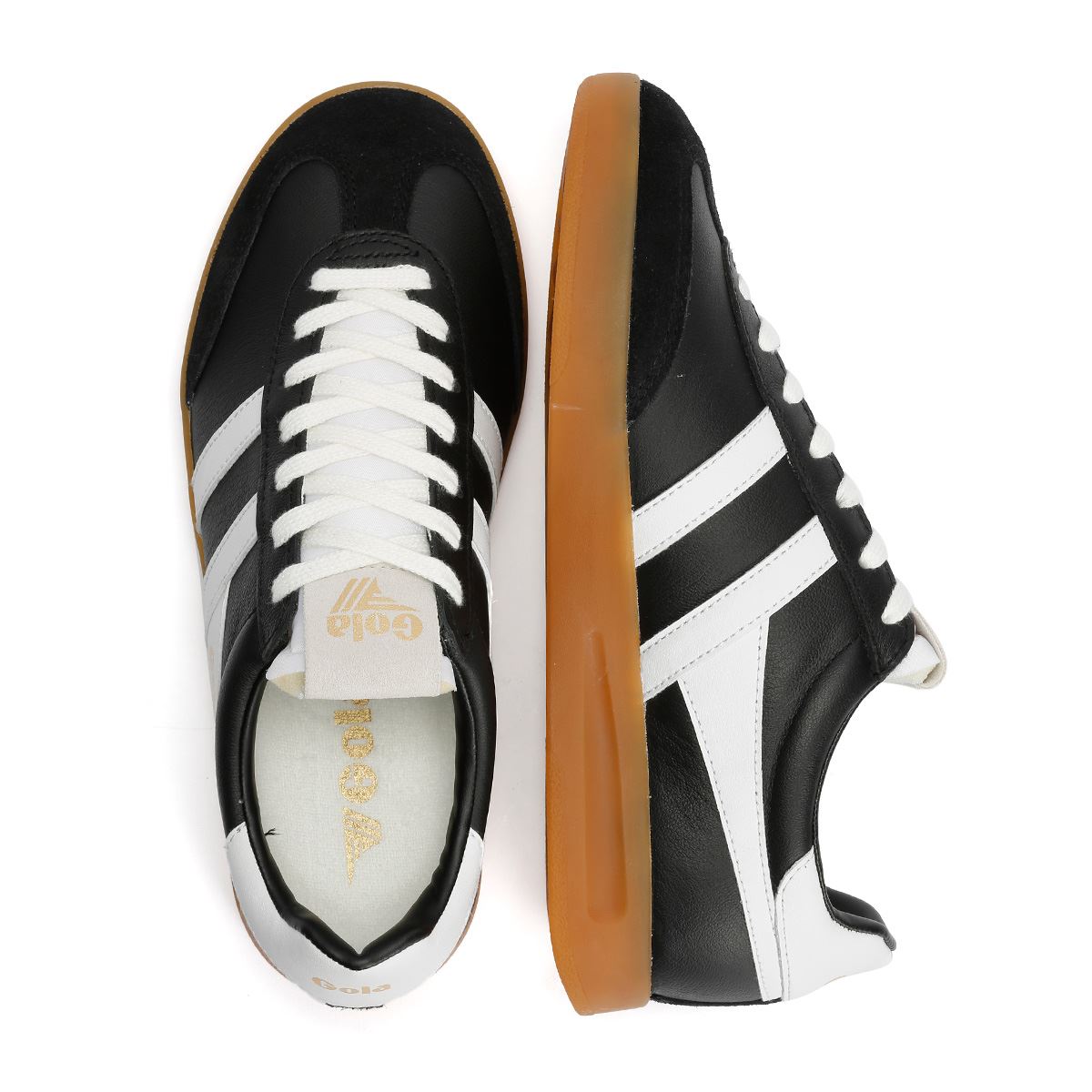 Gola Cyclone Leder Damen Schwarze Sneaker
