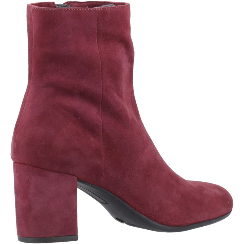 Hush Puppies Octavia Damen Veloursleder Bordeaux Stiefeletten mit Absatz