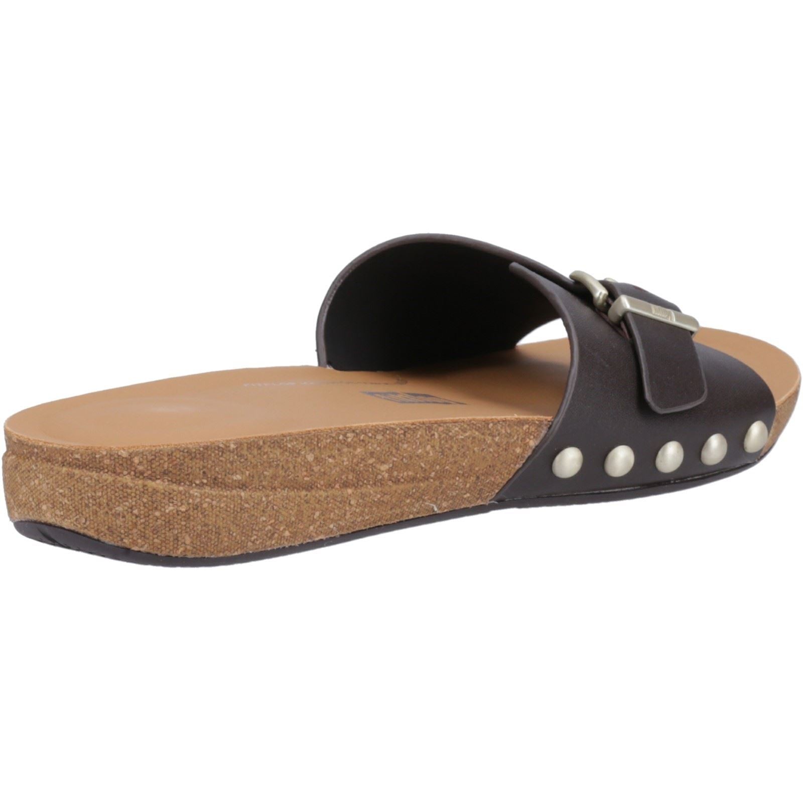 Fitflop iQushion Adjustable Buckle Leder Damen Schokoladenbraune Sandalen