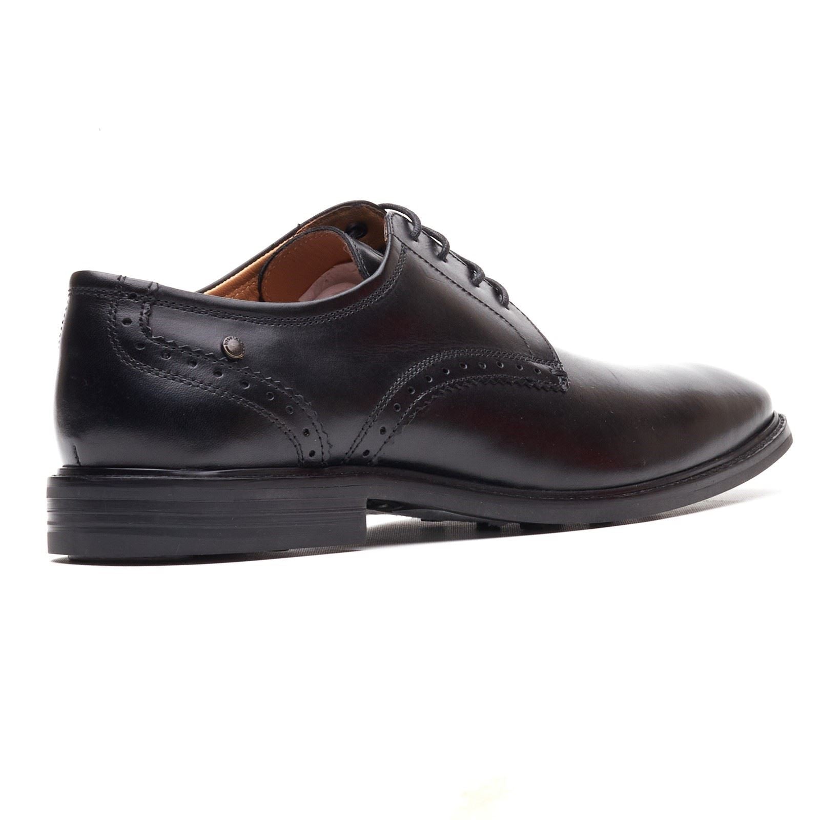 Base London Eton Lace Up Leder Herren Schwarz Schnürschuhe