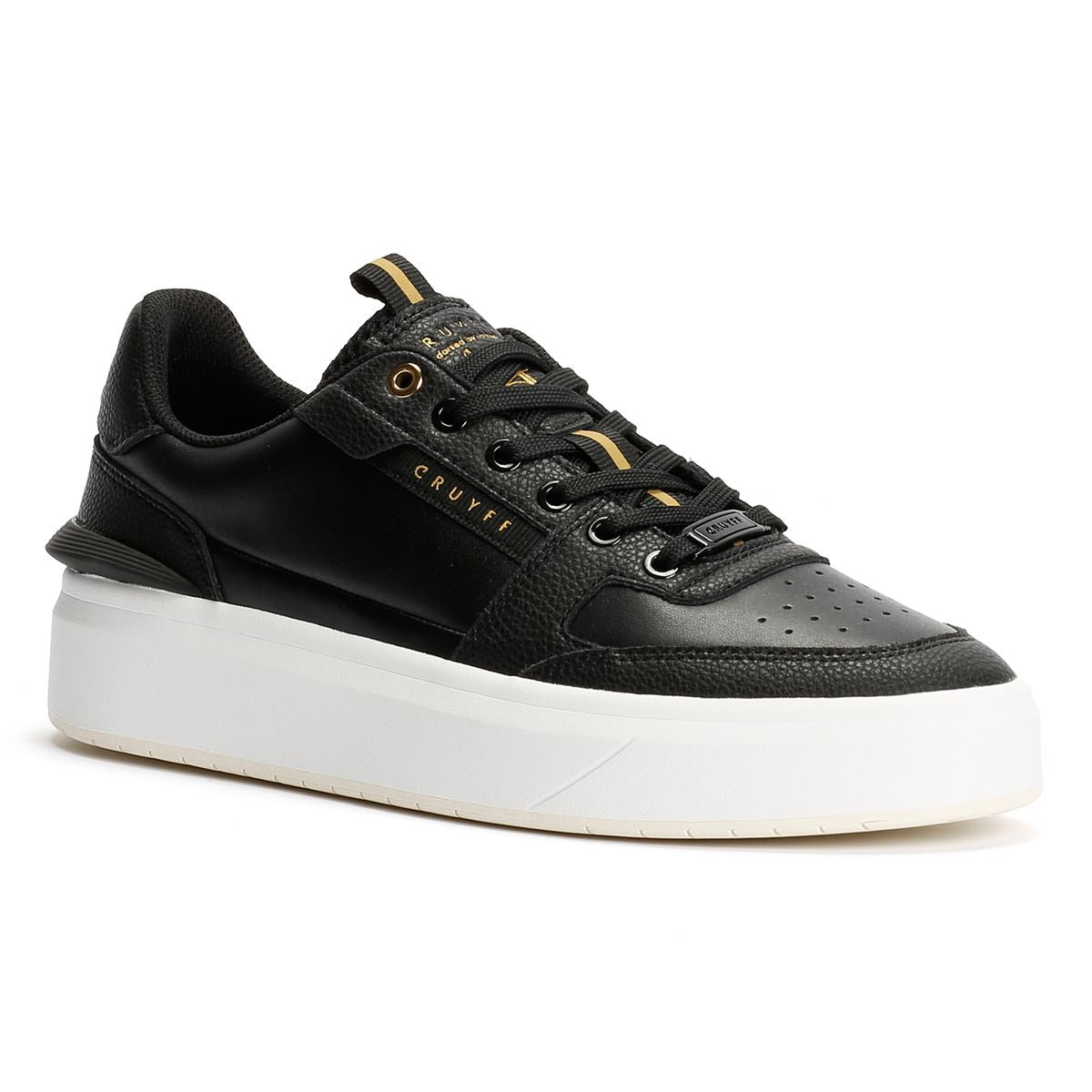 Cruyff Endorsed Tennis Herren Schwarz Leder Sneakers