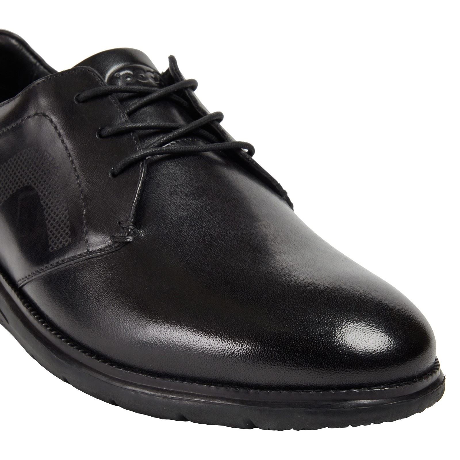 Pod Aston Leder Herren Schwarz Schnürschuhe