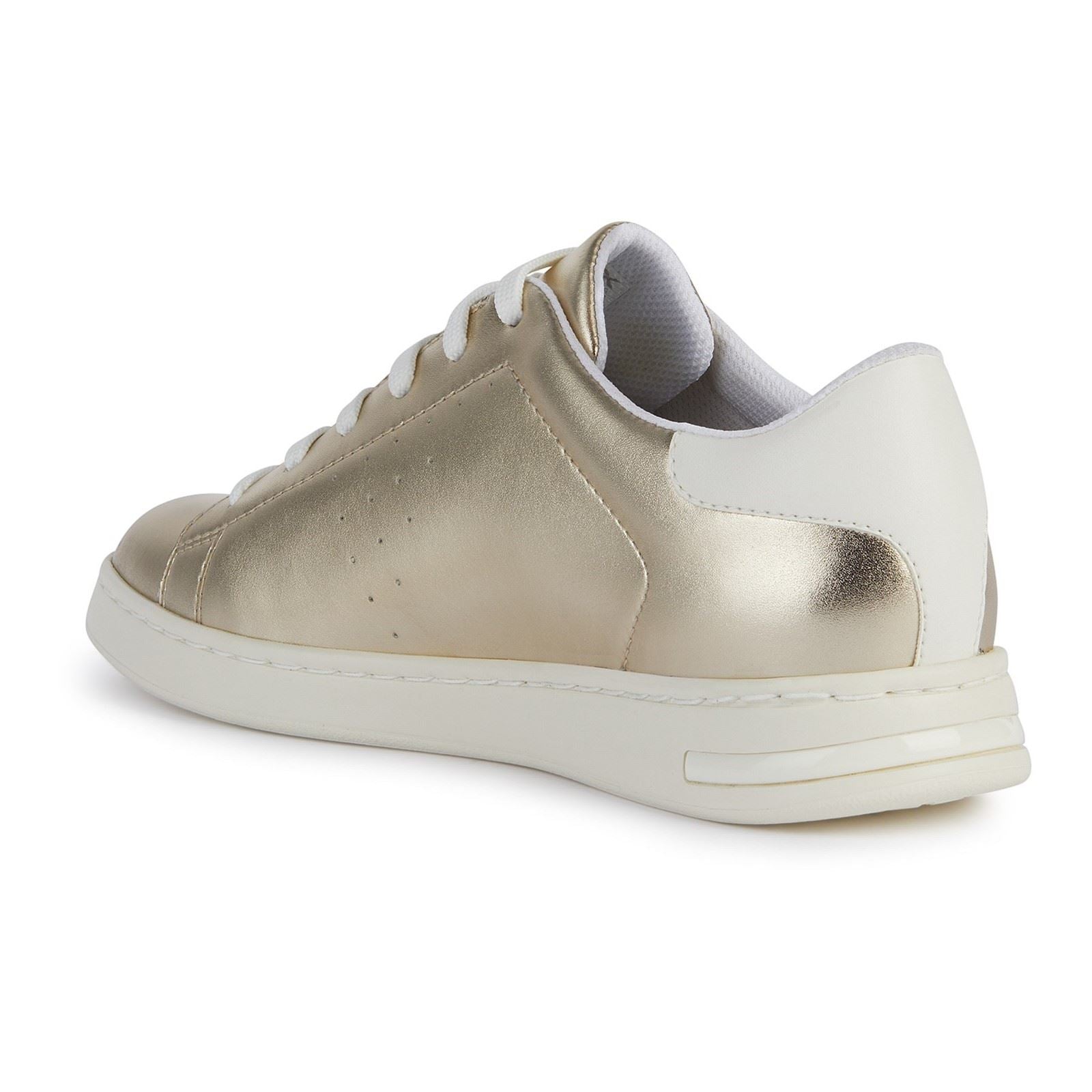 Geox D Jaysen B Faux Leder Damen Sneakers Lichtgold/Optik Weiß