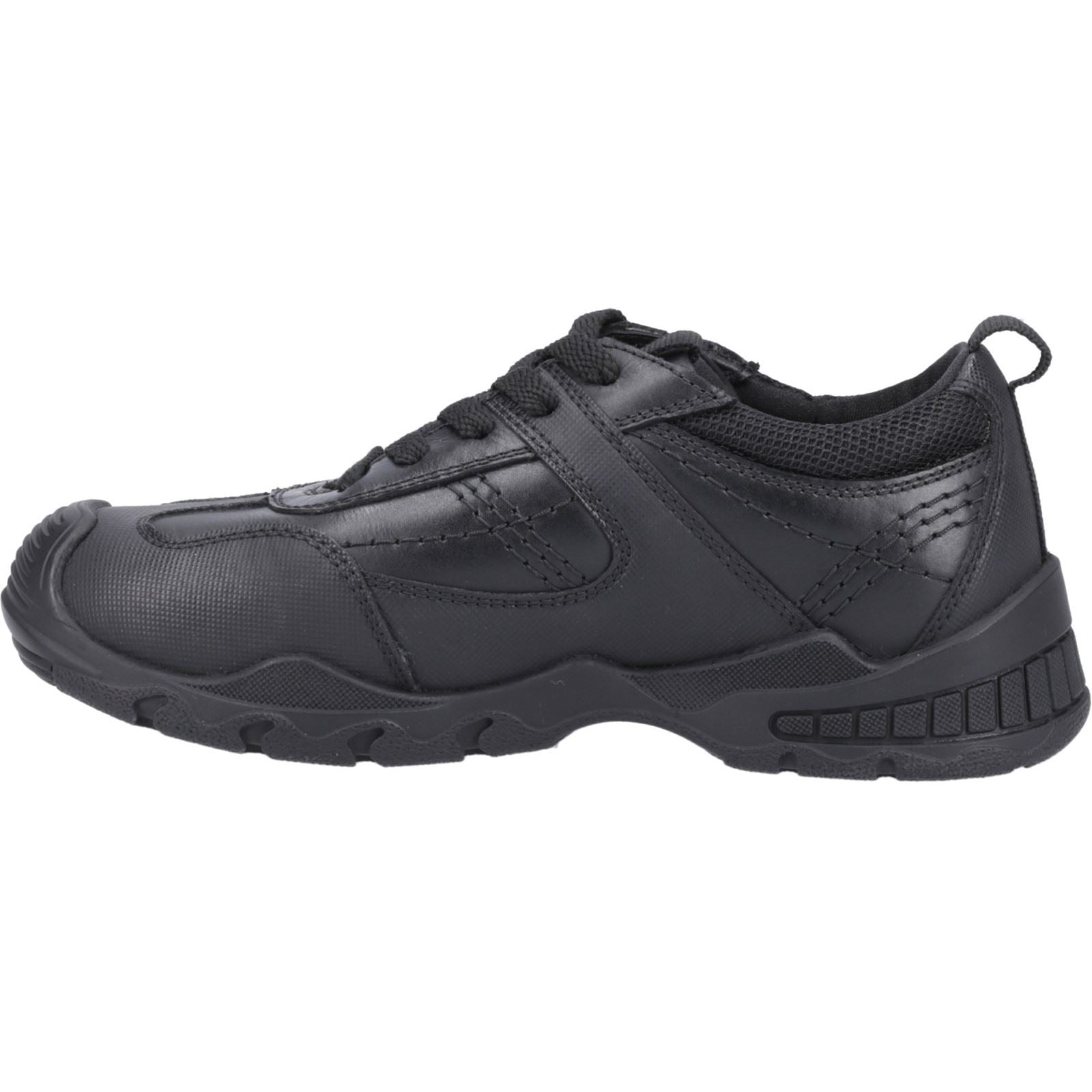 Hush Puppies Travis JNR Die Schwarzen Schnürschuhe Für Jungen Aus Leder