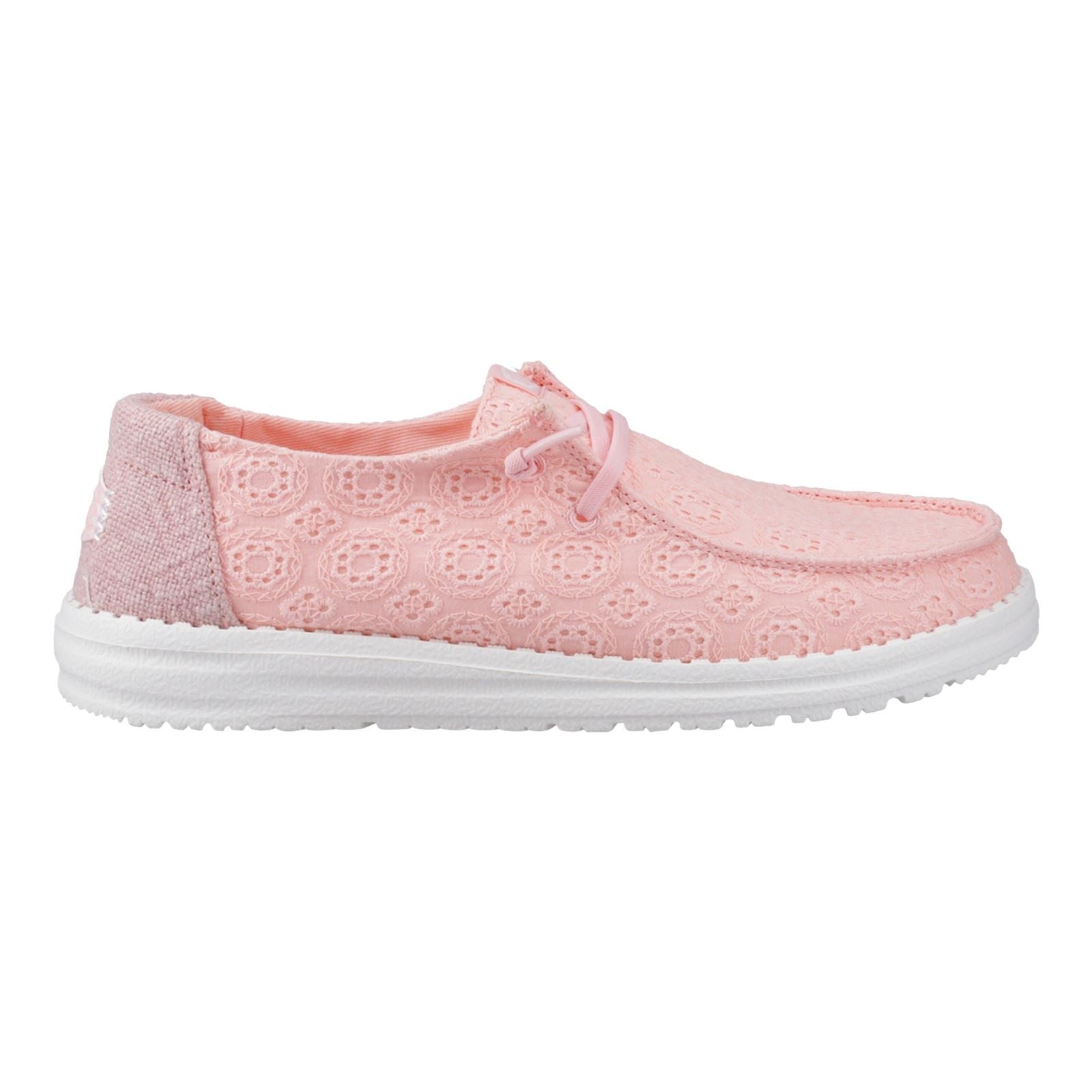 HEYDUDE Wendy Eyelet Lace Mokassin Schuhe Für Damen In Hellrosa Aus Baumwollmischung
