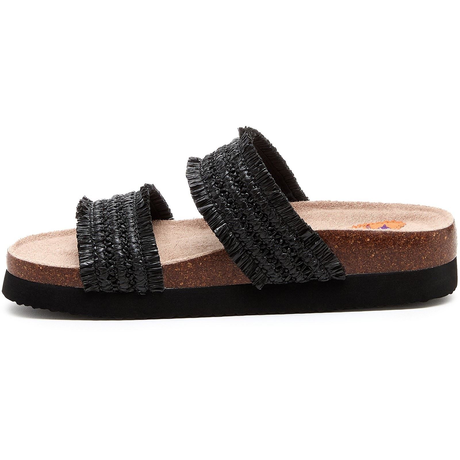 Rocket Dog Aruba Raffia Damen Sandalen Aus Textil In Schwarz