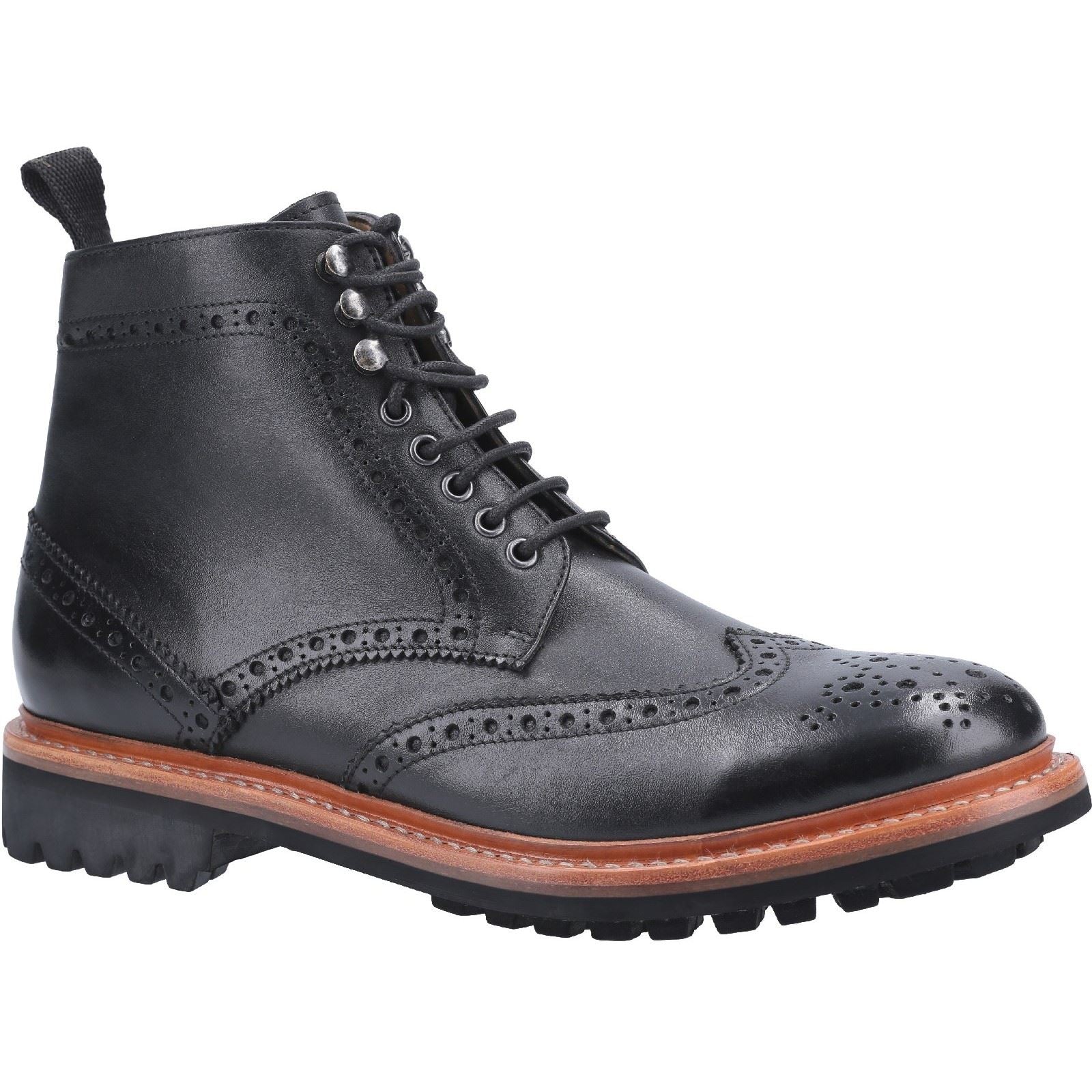 Cotswold Rissington Commando Schwarze Farbe Herrenlederstiefel
