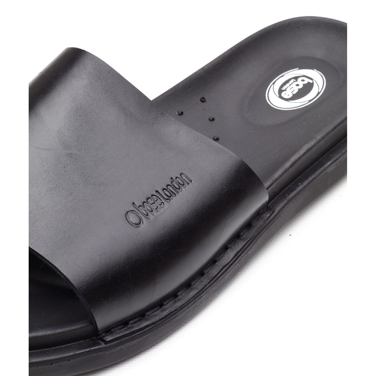 Base London Albany Leder Herren Schwarze Farbe Pantoletten