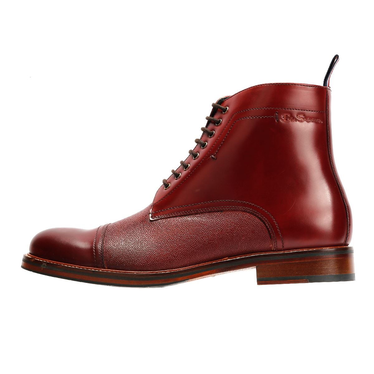 Ben Sherman Harrington Leder Herren Rote Stiefel