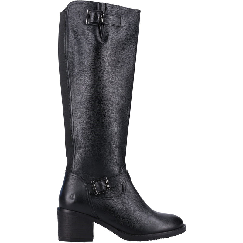 Hush Puppies Heidi Leder Damen Schwarze Farbe Lederstiefel