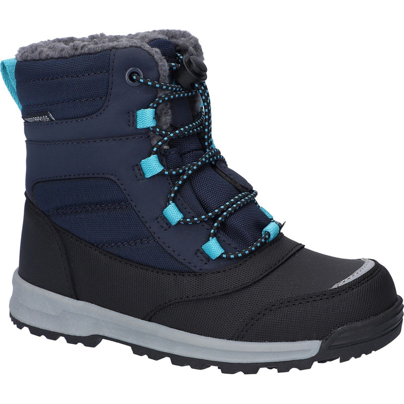 Hi-Tec Leo Nylon Unisex Kinder Blaunacht/Schwarz/Pfauenblau Winter Stiefel bis zur Mitte der Wade