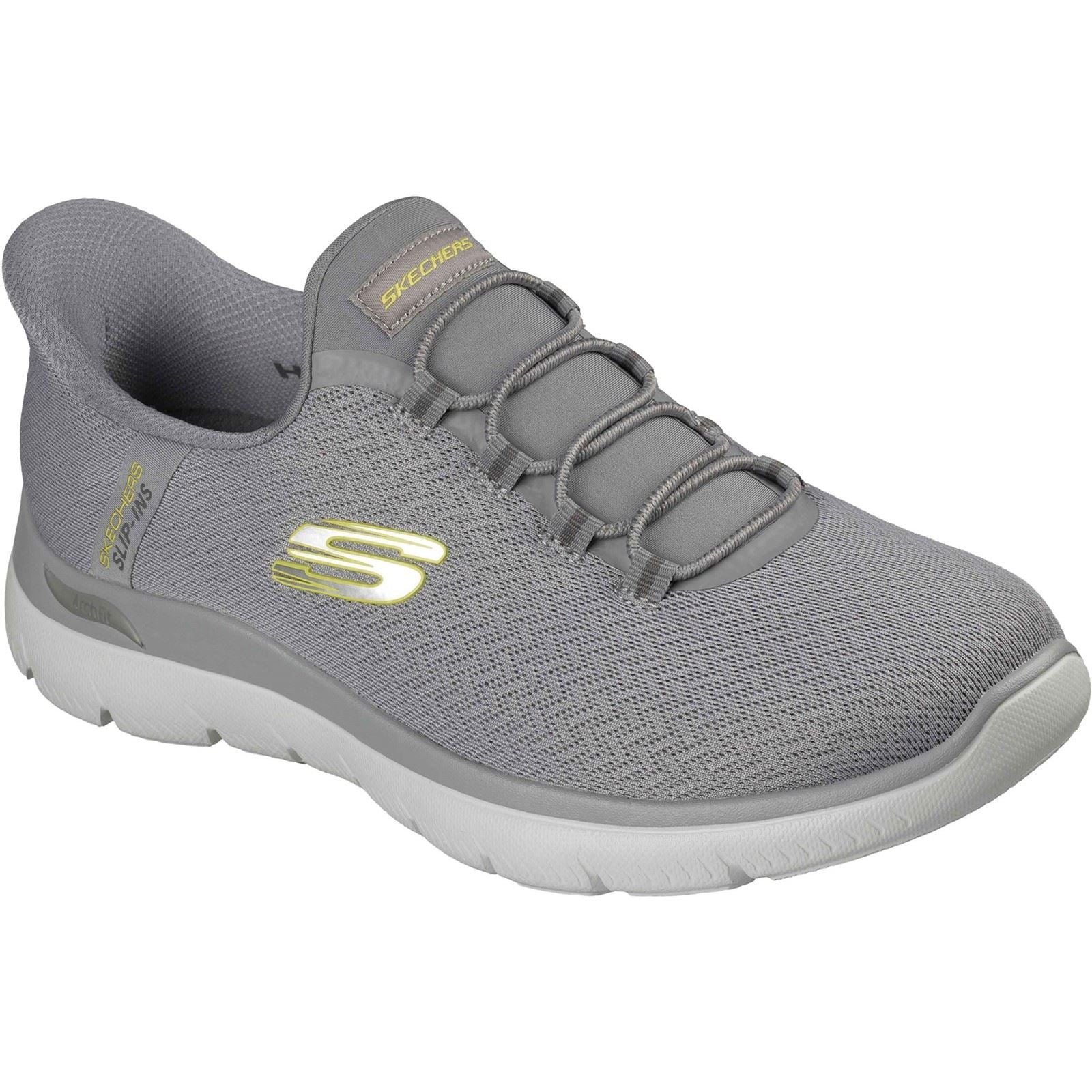 Skechers Arch Fit Summits Kynor Polyester Herren Sneakers In Grau/Lime