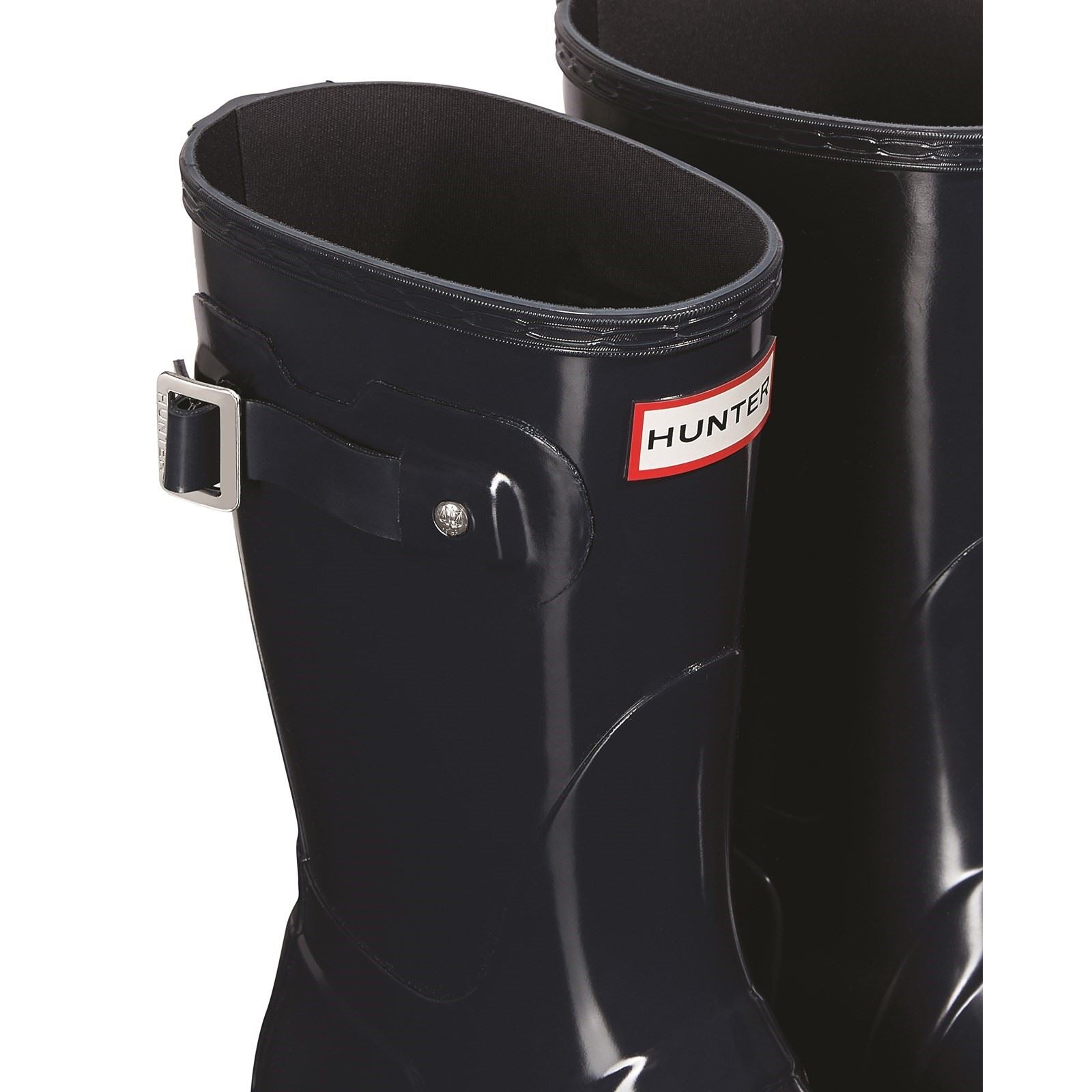Hunter Original Short Gloss Gummistiefel Für Damen In Marineblau