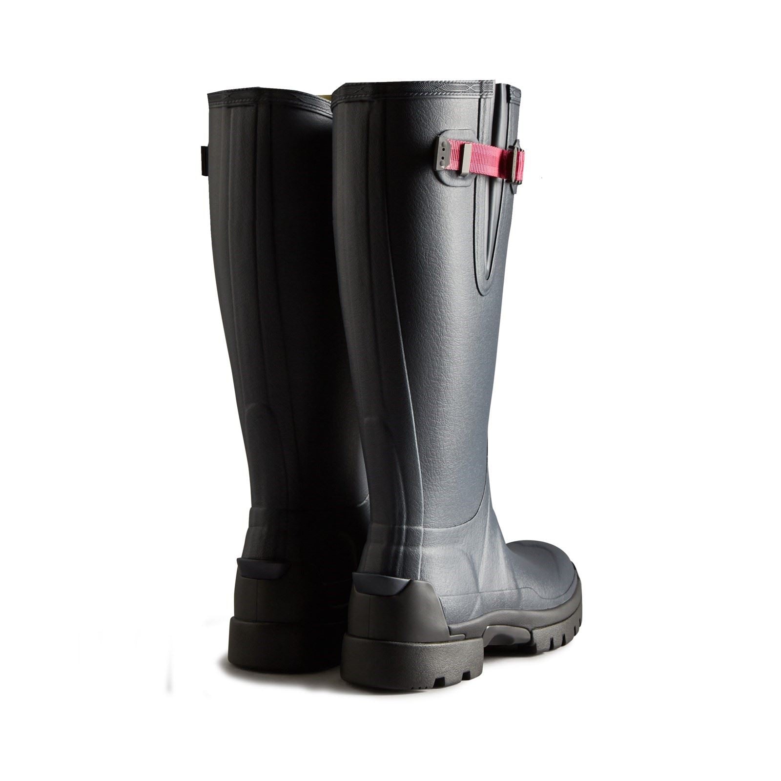 Hunter Balmoral Adjustable Damen Gummistiefel In Marineblau/Pfefferfarben