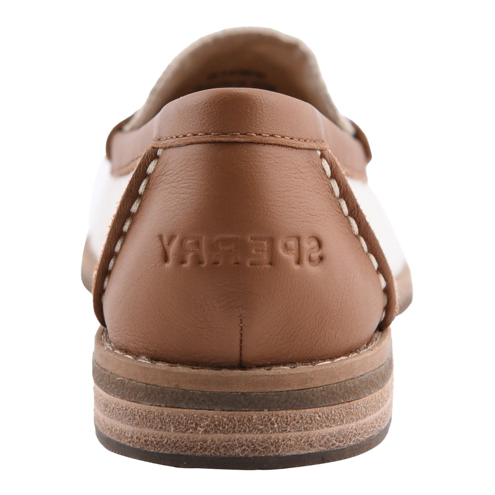 Sperry Port Driving Textile Damen Weiße/Braune Loafer