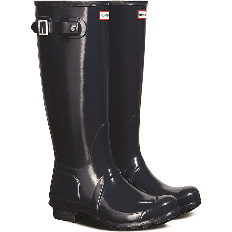 Hunter Original Tall Gloss Gummistiefel Für Damen In Marineblau