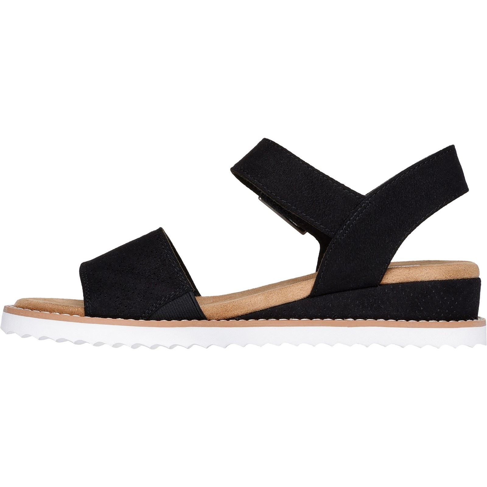 Skechers Desert Kiss Serendipitous Synthetik Damen Schwarz Sandalen