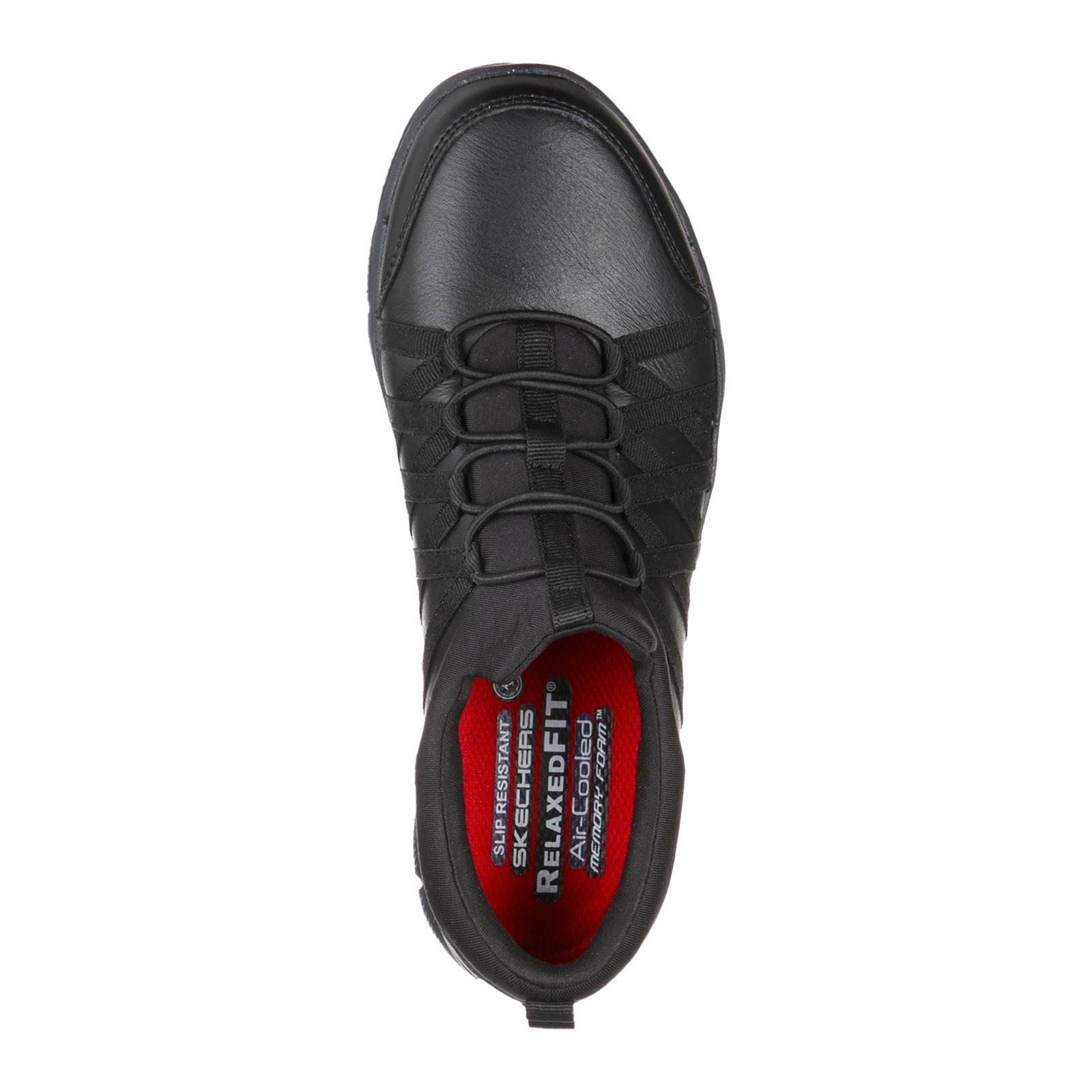 Skechers Workwear Ghenter Dagsby Damen Sneaker aus Schwarzem Leder