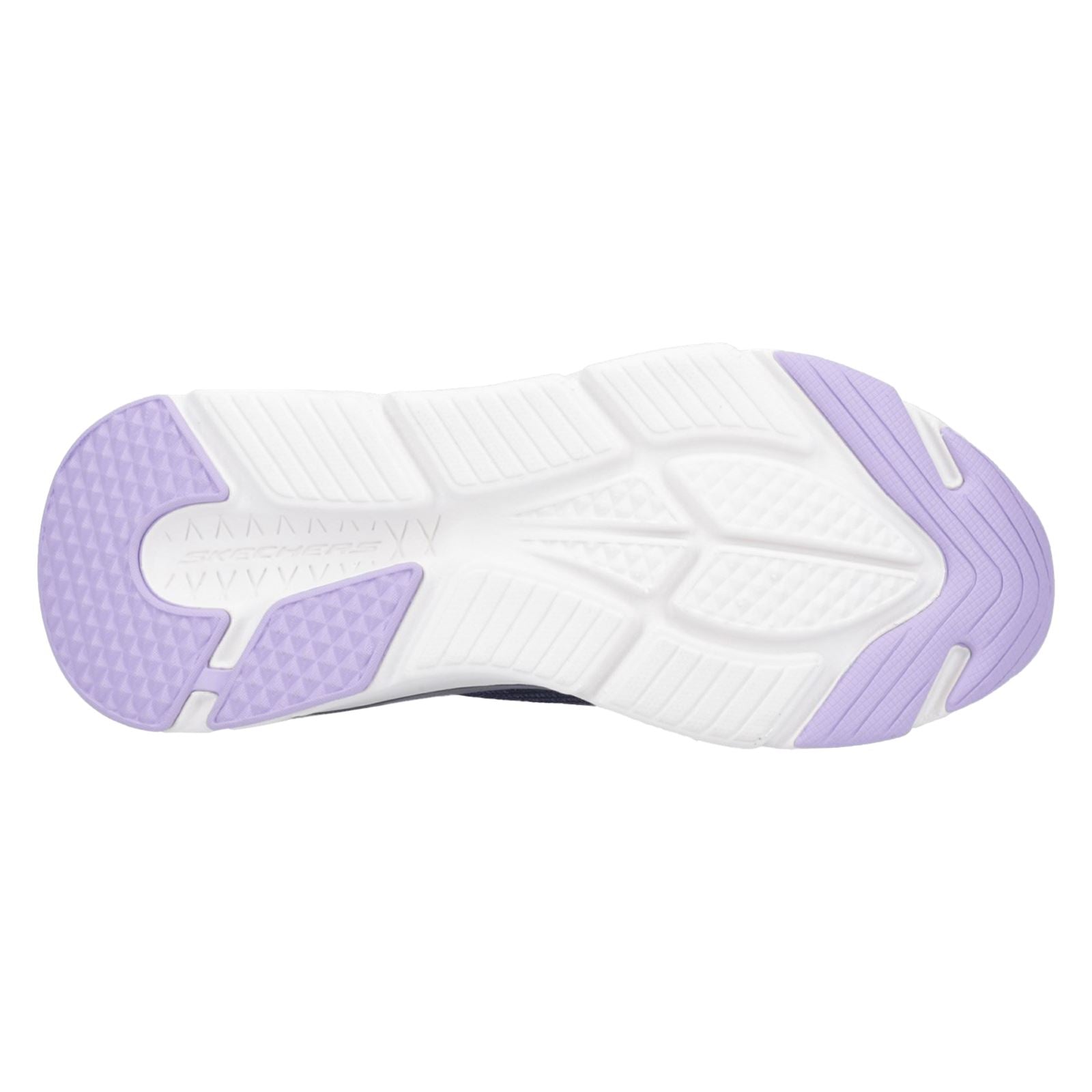Skechers Max Cushioning - Smooth Damen Sneaker In Marineblau/Lavendel