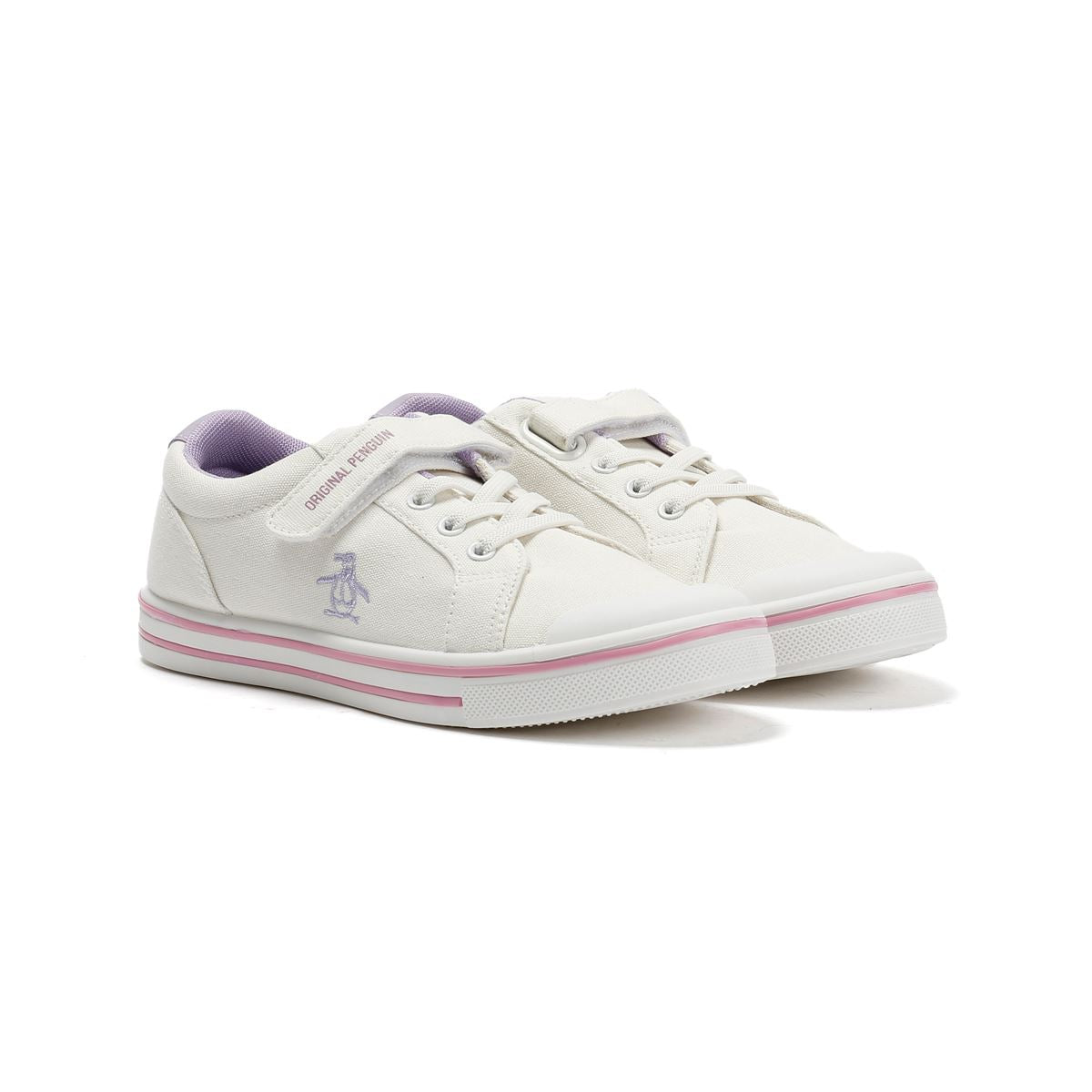 Penguin Junior Rainbow Leinwand Mädchen Weiße Turnschuhe