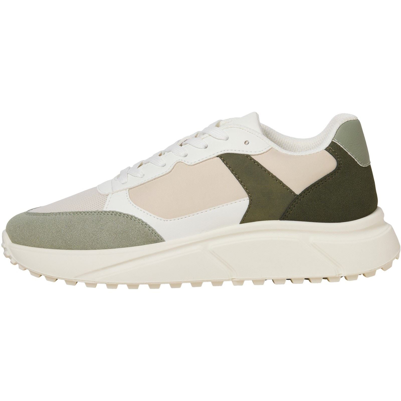 Jack & Jones Aspire Runner Polyurethan Herren Sneakers In Weiß Seagrass / Bronzegrün