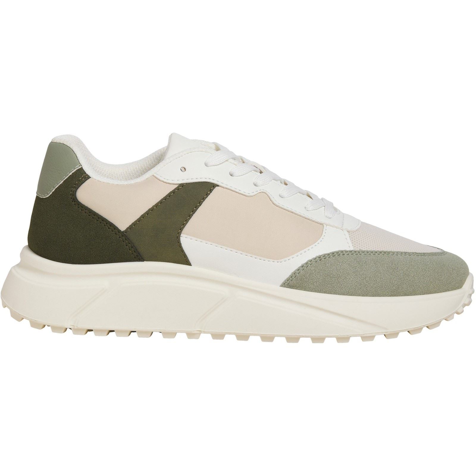 Jack & Jones Aspire Runner Polyurethan Herren Sneakers In Weiß Seagrass / Bronzegrün