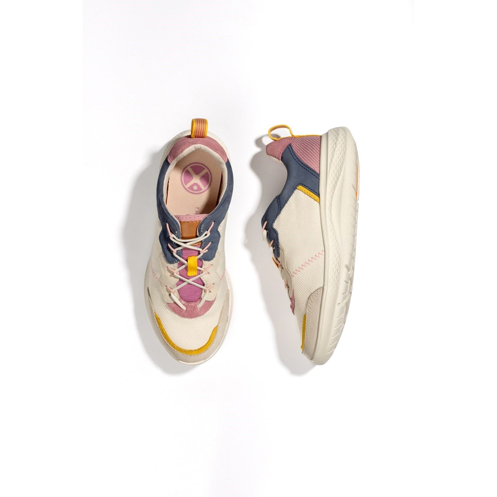 Hush Puppies Elevate Bungee Leder Damen Marine/Rosa Sneakers