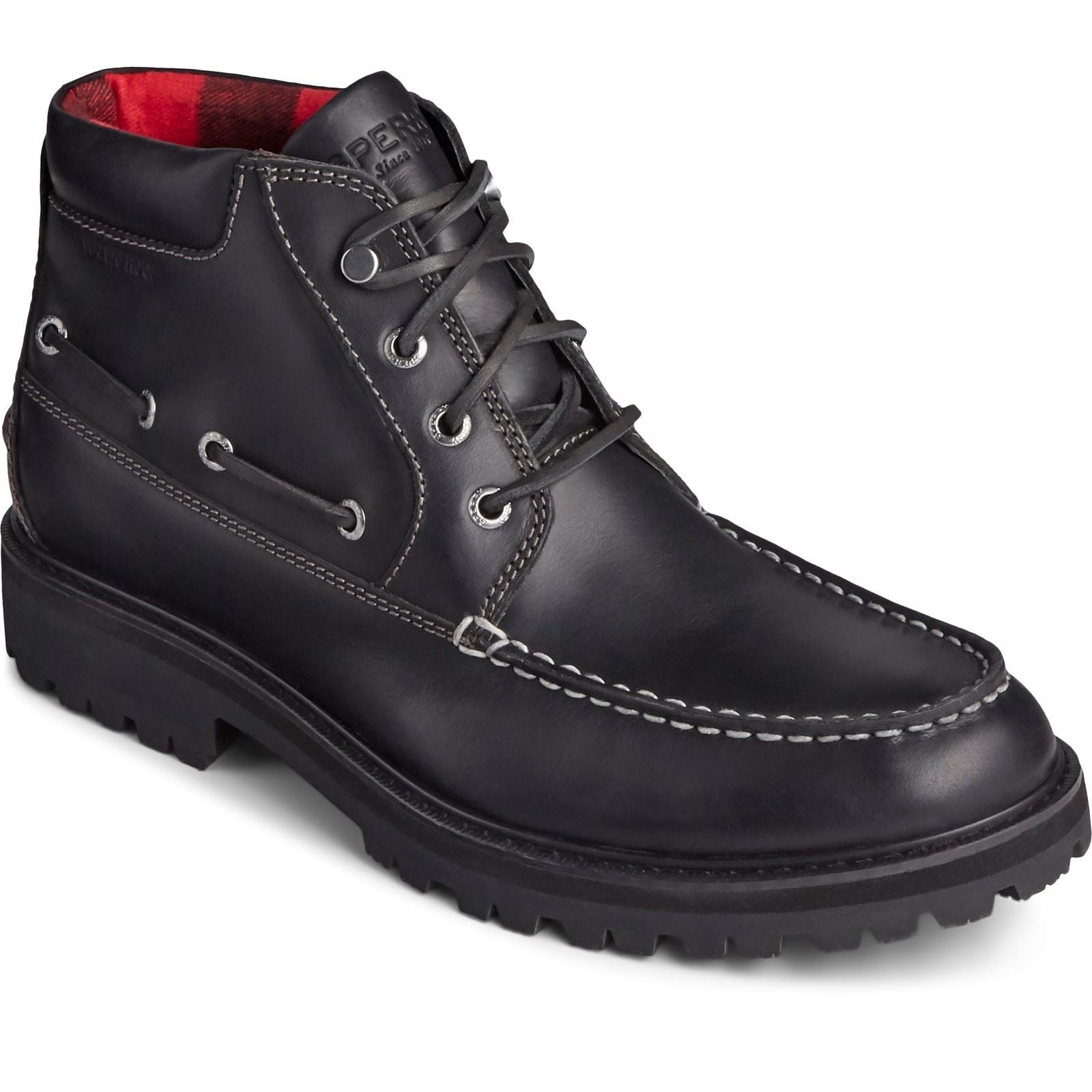 Sperry Authentic Original Lug Chukka Schwarze Farbe Herrenlederstiefel