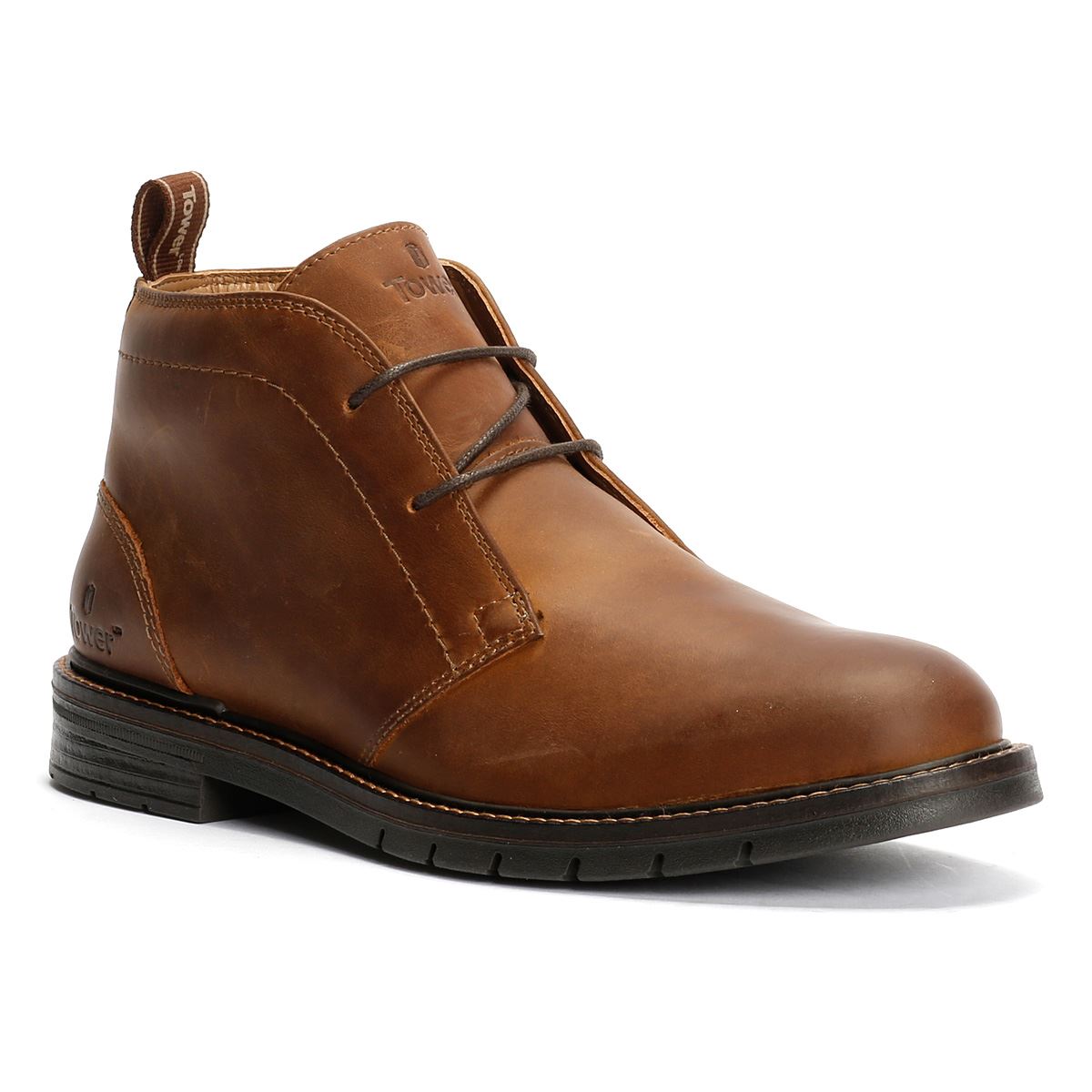 Tower London Armour Chukka Lace Leder Herren Hellbraun Stiefel