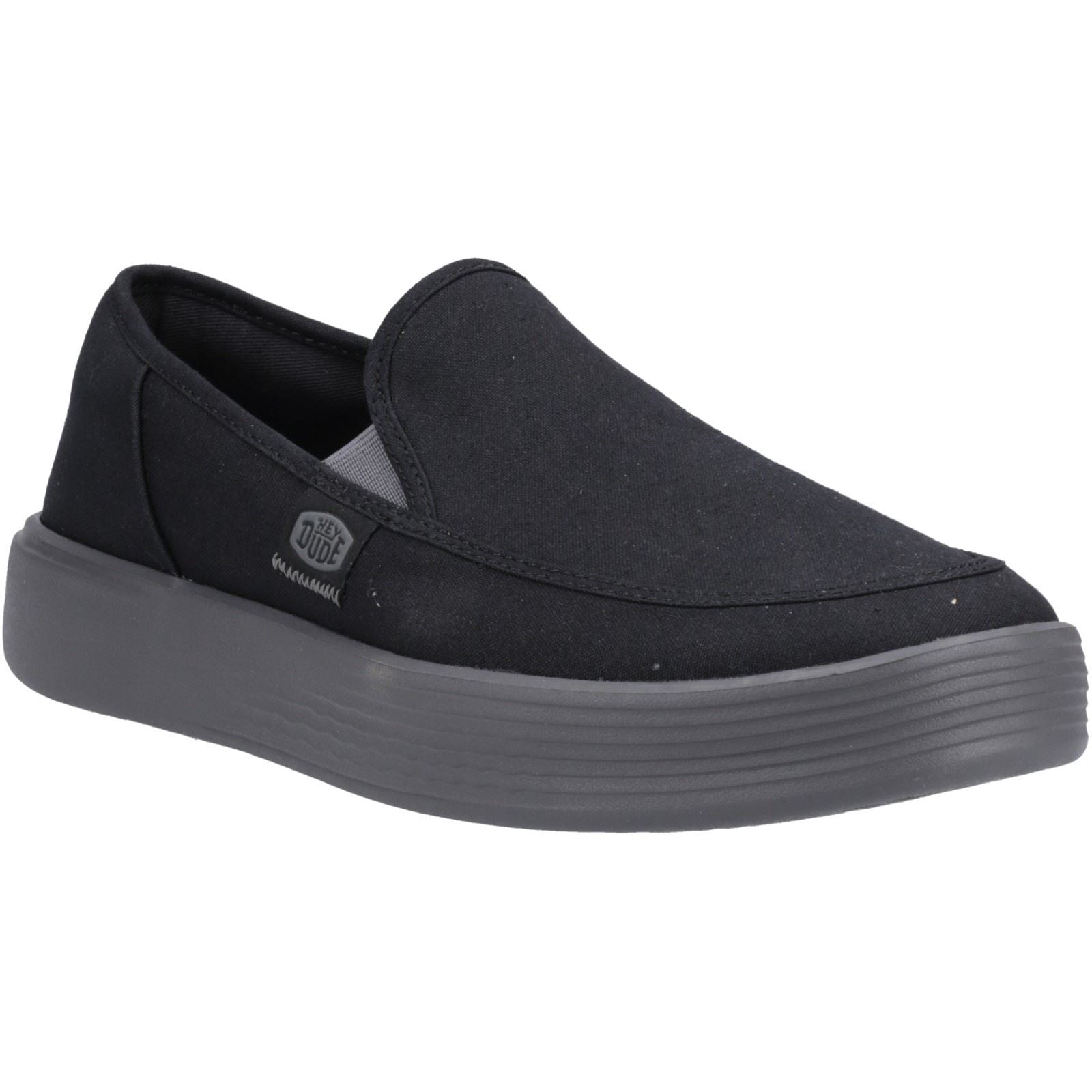 HEYDUDE Sunapee Canvas 100% Baumwolle Herrenschuhe In Schwarz/Anthrazit