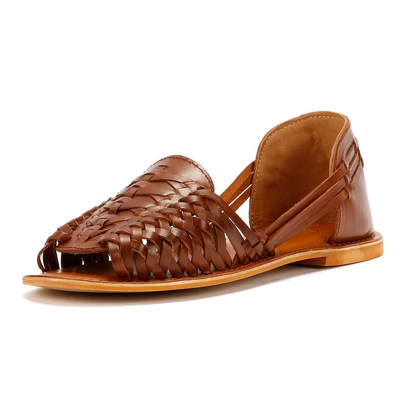 Tower London Hurache Damen Sandalen Aus Braunem Leder
