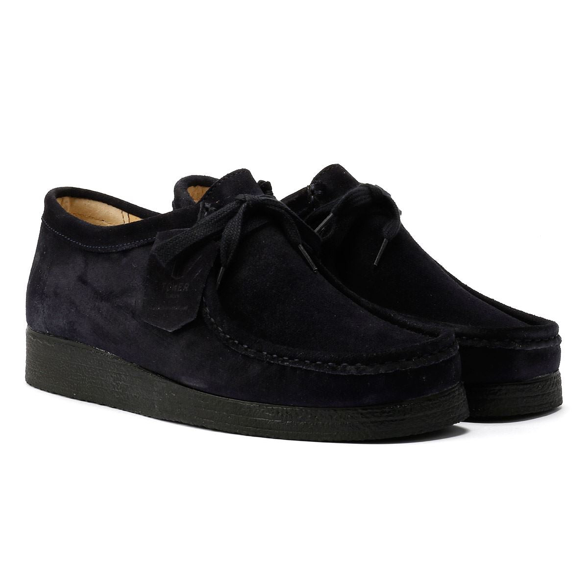 Tower Footwear Apache Herren Wildlederschuhe In Blau Mit Schnürung