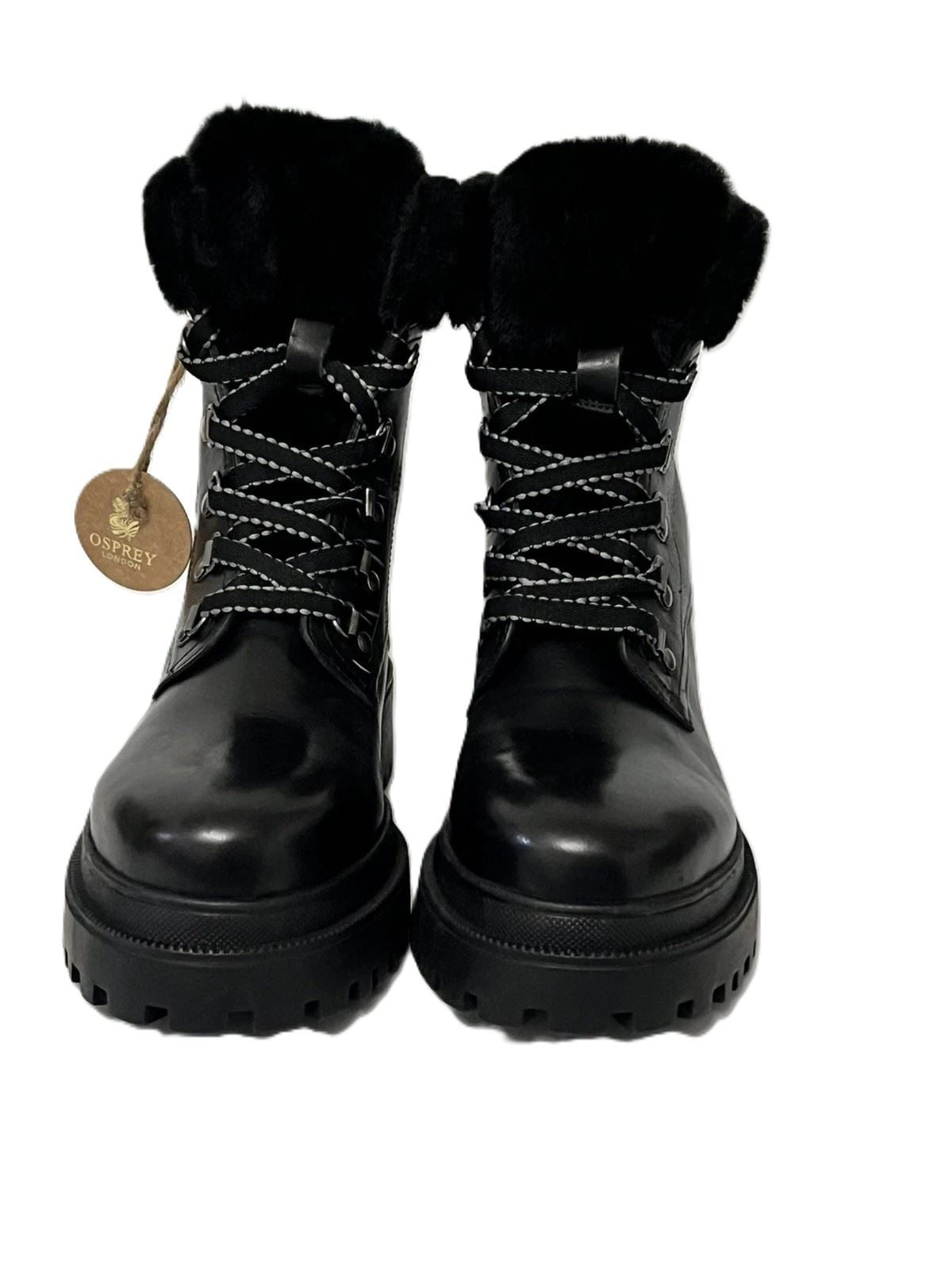 Osprey London The Budapest Leder Damen Schwarze Stiefel