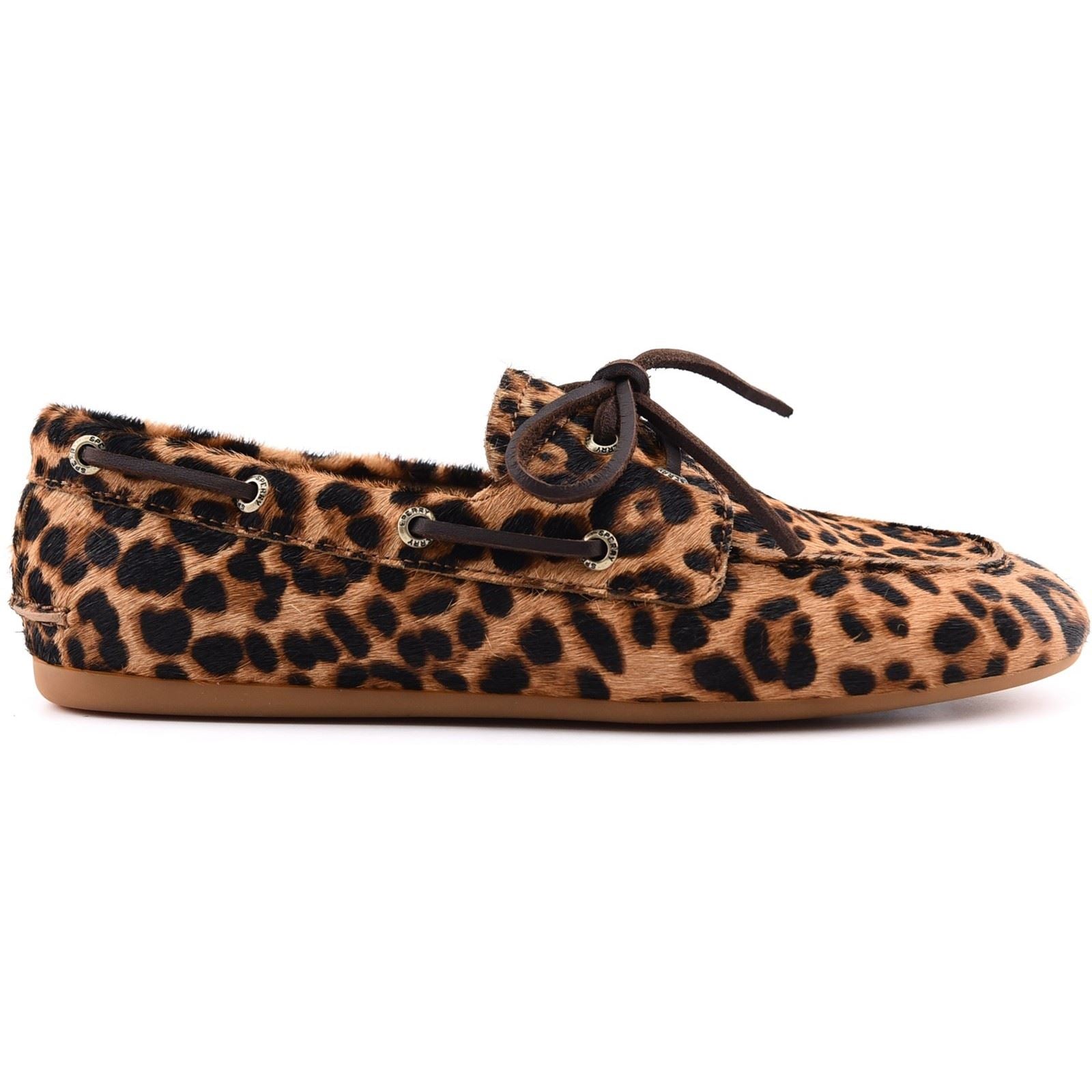 Sperry Slimboat Leder Damen Leopard Bootsschuhe