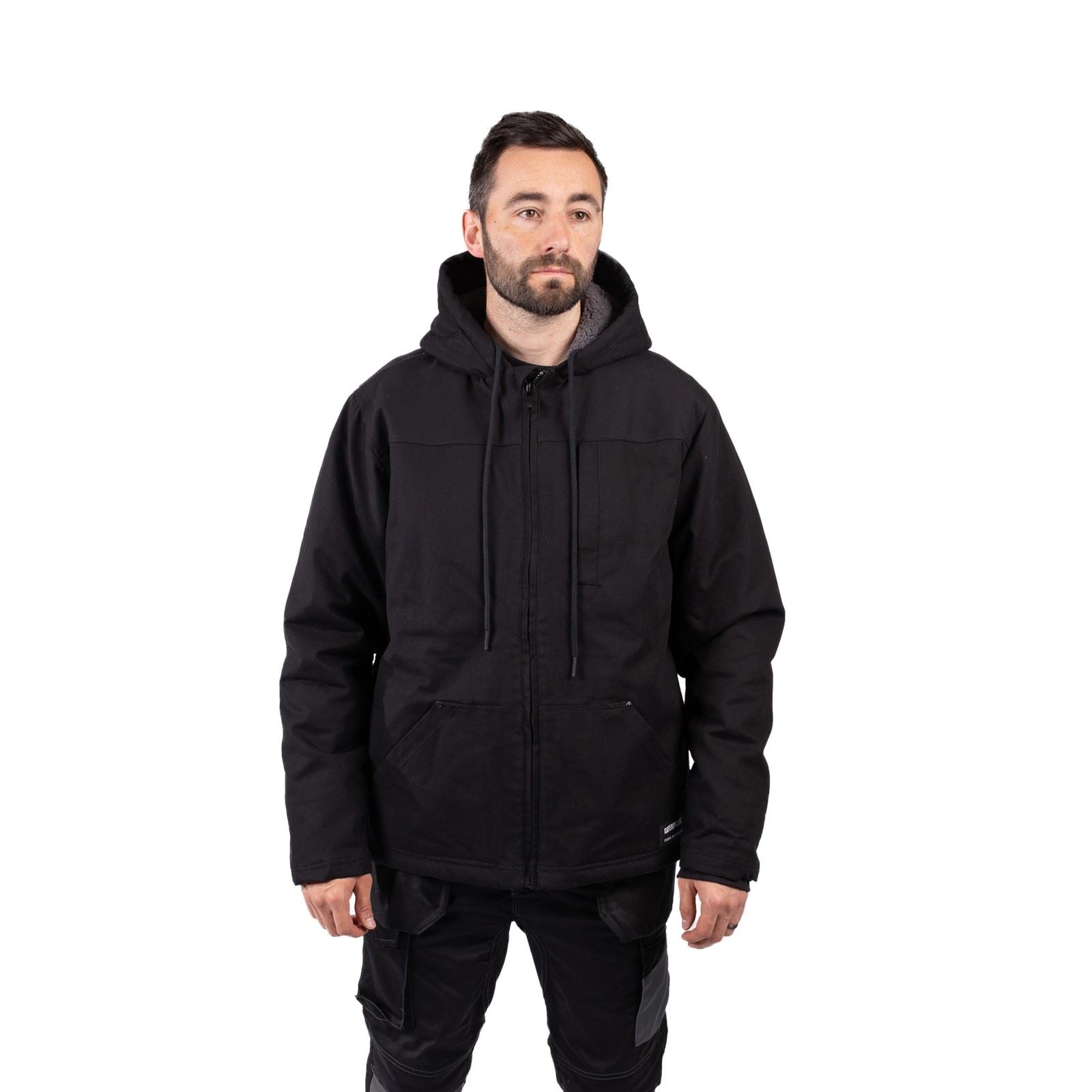 Caterpillar Hooded Sherpa Lined Herren Schwarze Farbe Fleecejacke